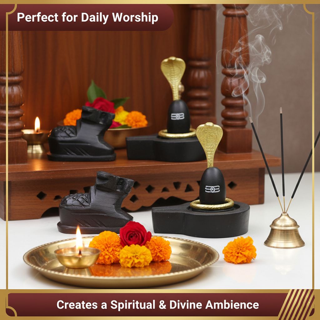 black shivling 3 inch Jaladhari & Naag and Nandi